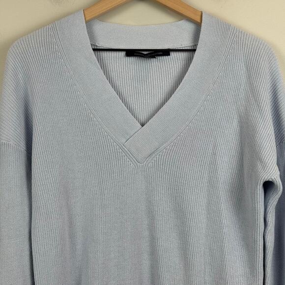 French Connection Caballo Sweater Women XS Blue Lace Arm Panel Boho Coquette - Picture 3 of 10